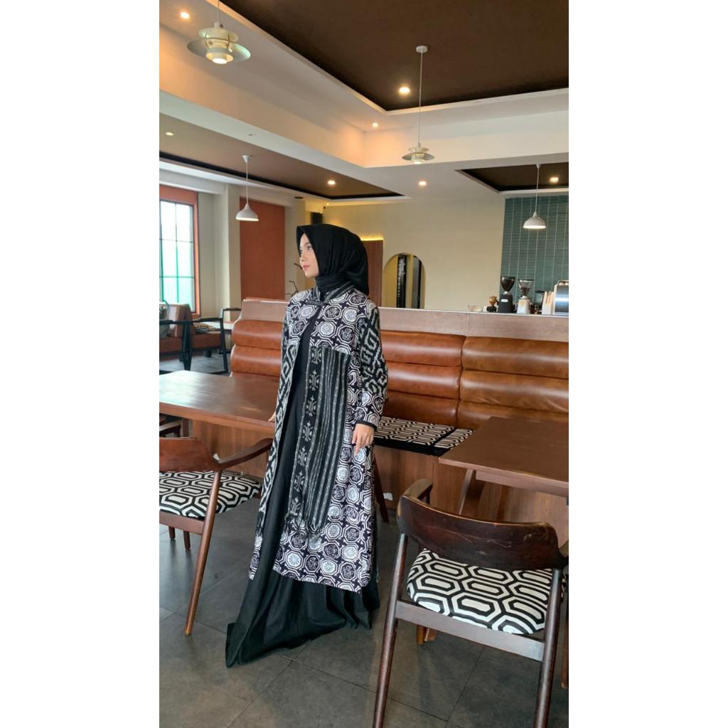 Miranti Batik Outer Wanita Panjang Lengan Panjang | Batik Muslim Modern
