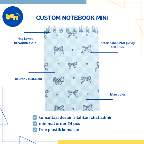 CUSTOM NOTEBOOK MINI A7 SOUVENIR BLOCK NOTE NOTEBOOK MINI