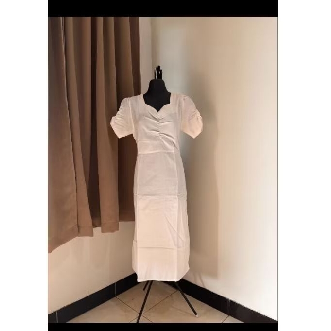 dress putih korean