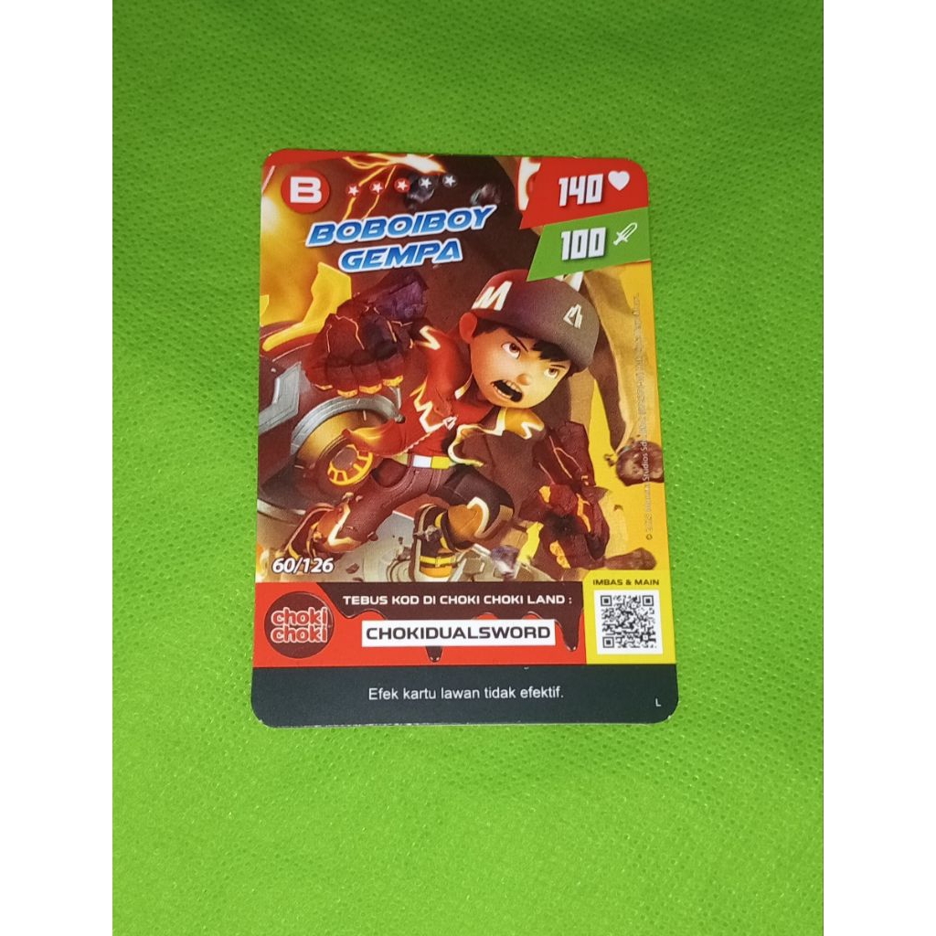 Kartu boboiboy gempa monsta galaxy card choki choki season 2