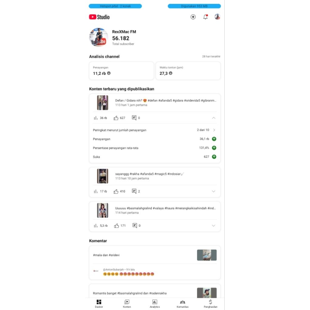 Dijual Akun Youtube 56k Subscribe