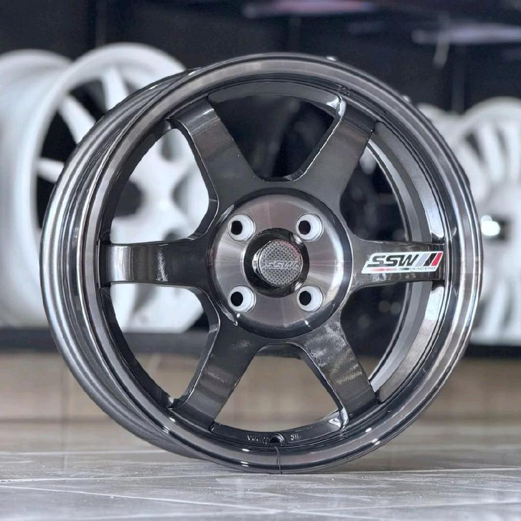 velg s205 ssw original Thailand ring 15 lebar 6,5 et 40 Hole 4X100 Hyper Silver Lips Polish  pnp mob