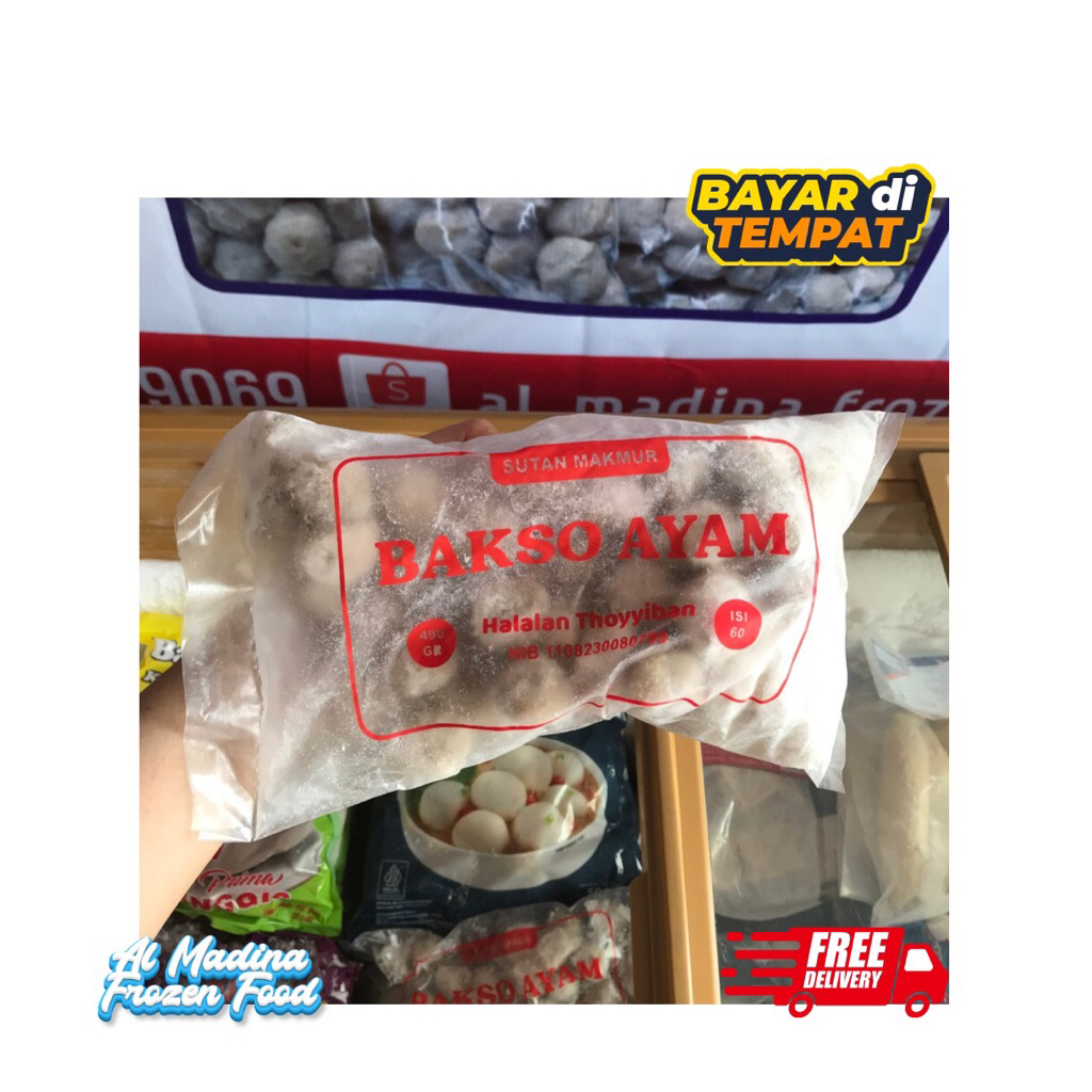 BAKSO AYAM SUTAN MAKMUR ISI 60 BAKSO BAKAR AL MADINA FROZEN FOOD
