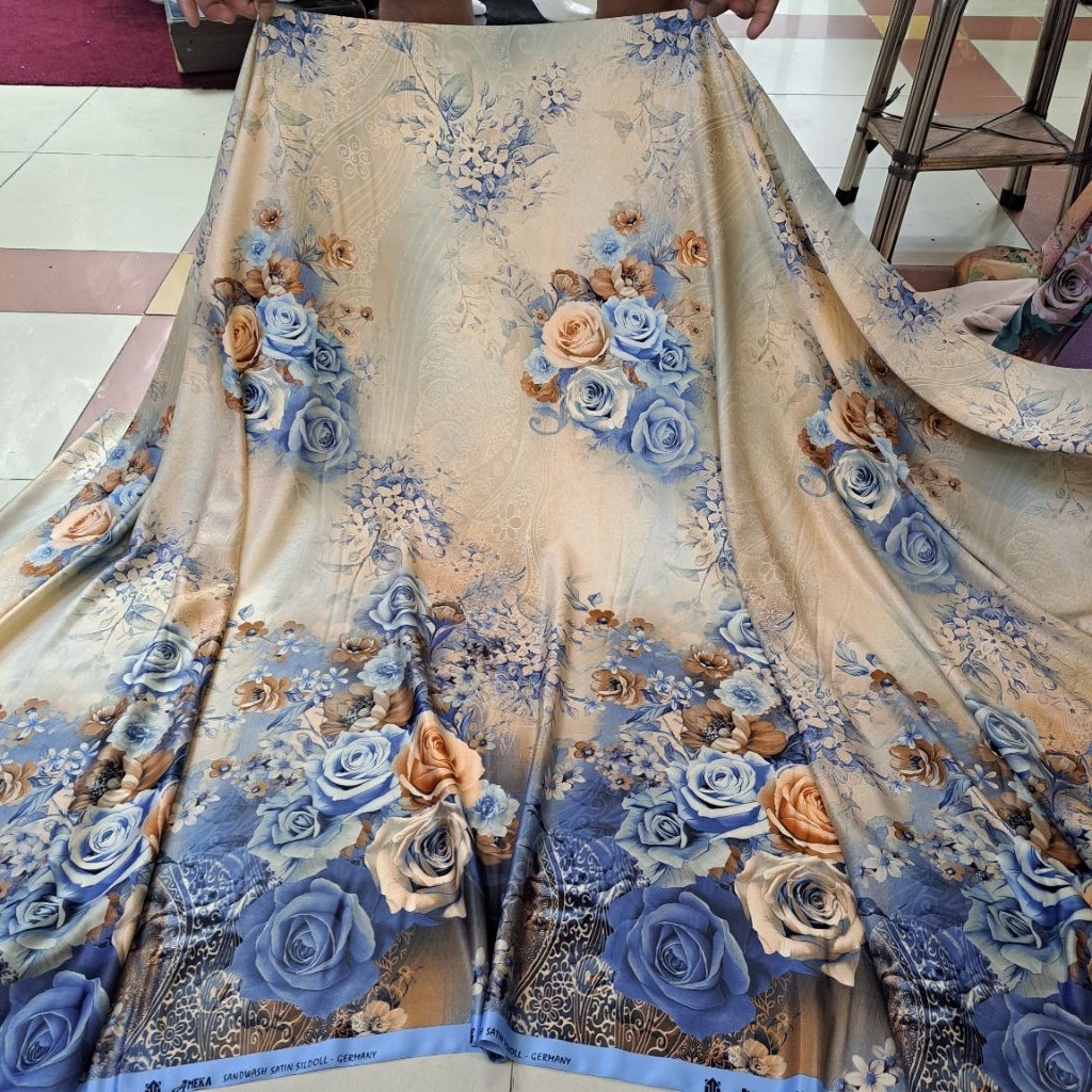 Bahan kain polos printer motif mewah/bakal dress, gamis anak