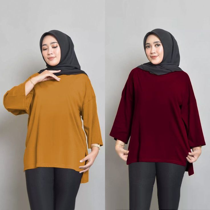 PIXIU STORE#KAOS POLOS OVERSIZE WANITA SLIT SAMPING LENGAN 7/8#/ATASAN WANITA SUPER JUMBO/KAOS JUMBO