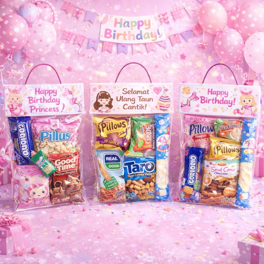 PLASTIK bingkisan Ulang Tahun design cewek 20x30