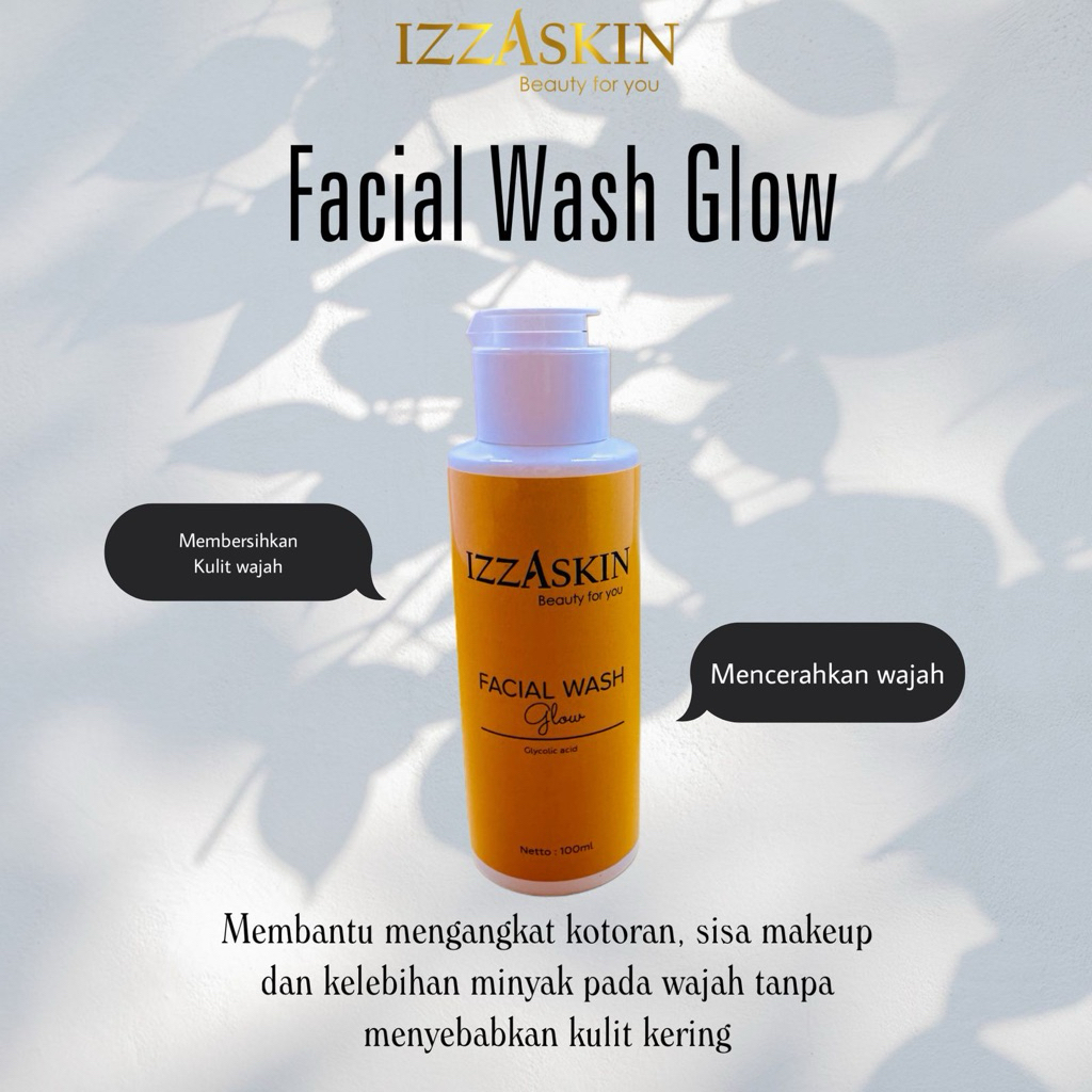 FACIAL WASH GLOW IZZASKIN BPOM