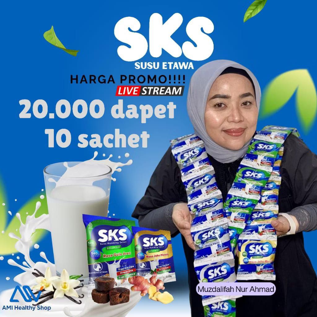 SKS susu Keluarga Sehat" Tinggi kalsium dan Vitamin D" 1 Renceng (10 Sachet)