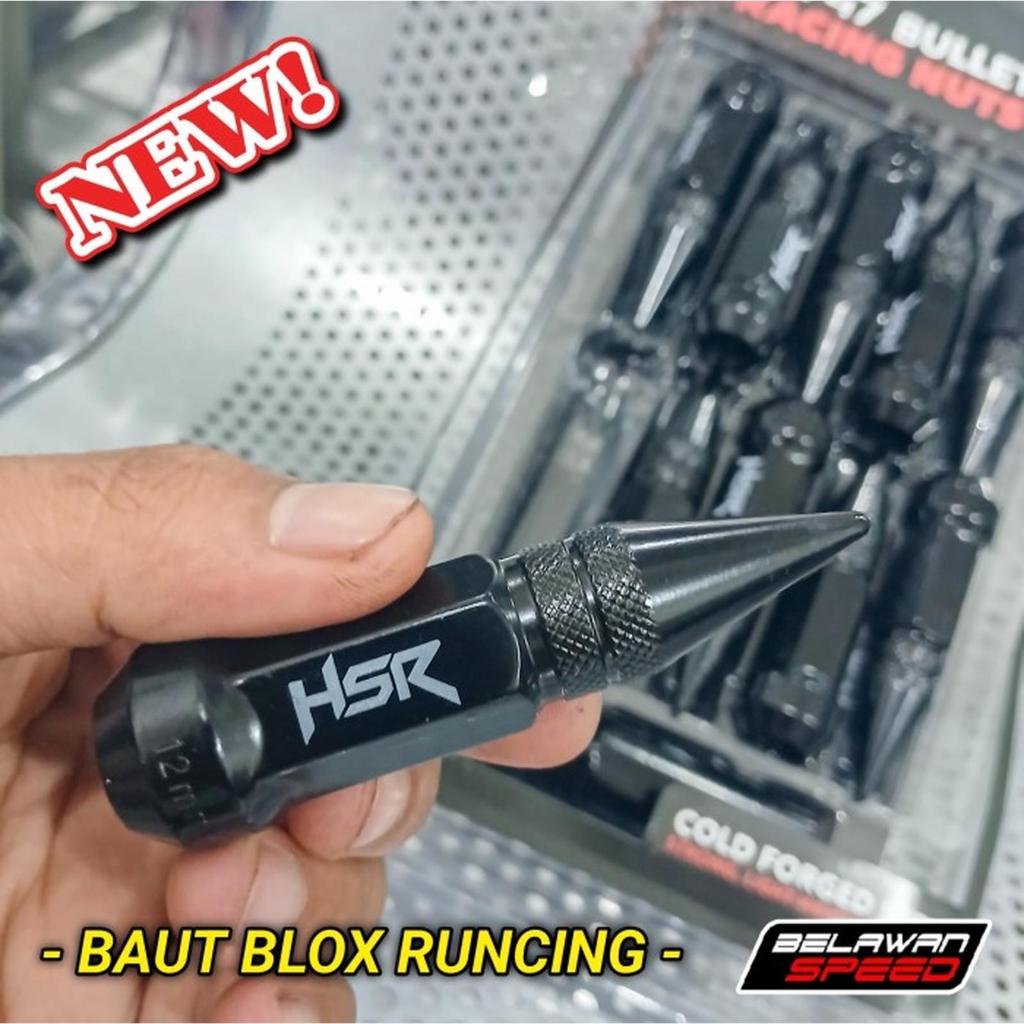 BAUT RODA VARIASI VELG MOBIL RUNCING BAUT BLOX LUGNUT PANJANG BLACK HSR ak47