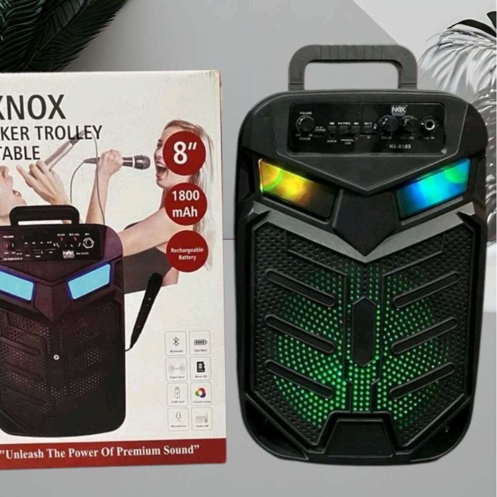 SPEAKER BLUETOOTH NIXNOX NX-8103 LED 8.5 INCH JUMBO - SPEAKER KARAOKE FULL BASS - SPEAKER LED WIRELE