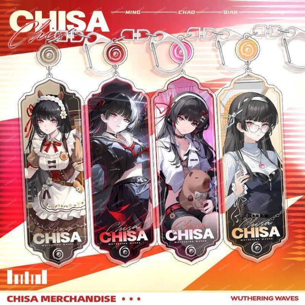 Gantungan Kunci Banner Karakter Wuthering Waves Akrilik Bening Transparan Keychain Hadiah Anime Kawa