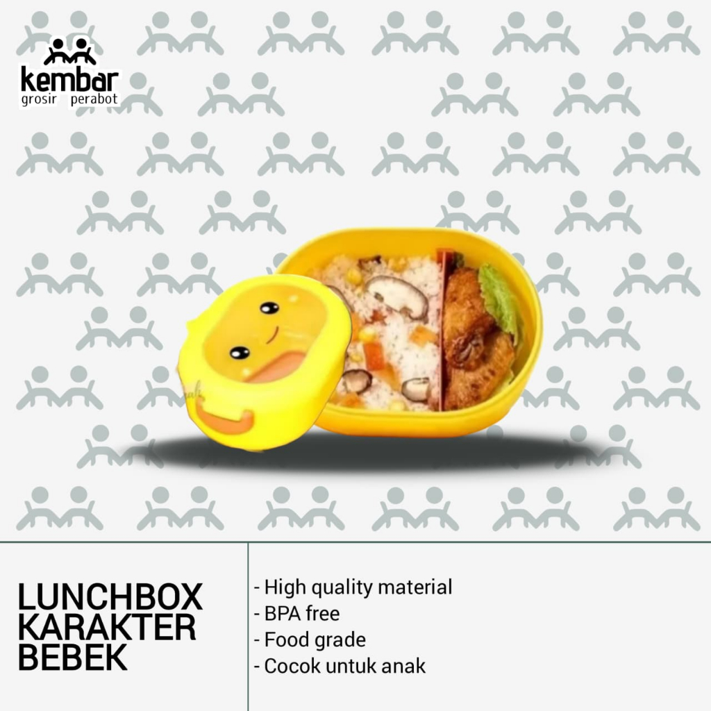 ( BISA COD ) Lunch Box Anak Lucu/Kotak Bekal Anak TK/Kotak Makan Motif Bebek - Terlaris