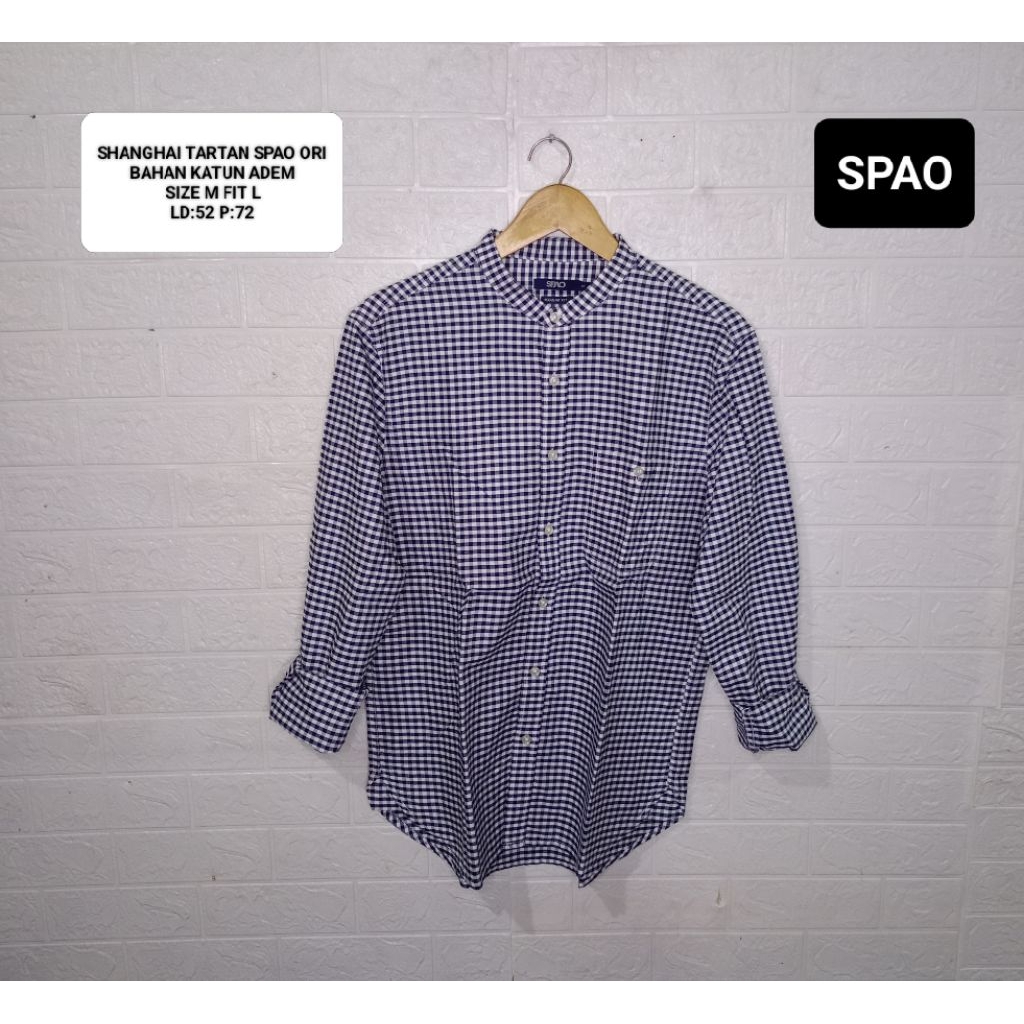 KEMEJA SHANGHAI TARTAN SPAO ORI SIZE M BAHAN KATUN