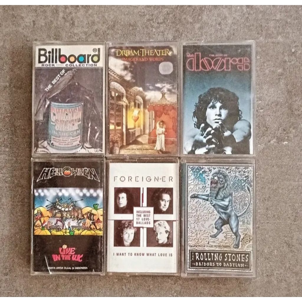 kaset the best of chicken shack dream theater the besi the doors helloween foregner the rolling ston