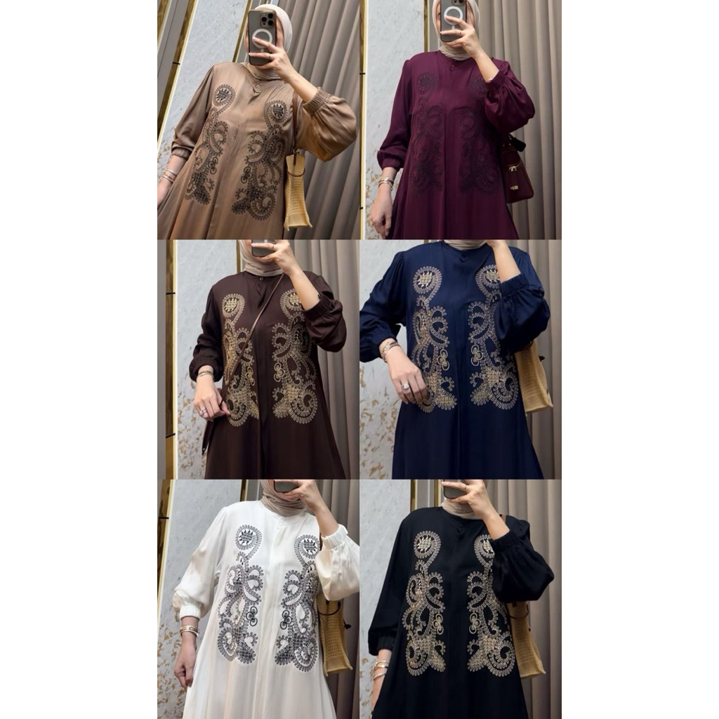 GAMIS RAYON POLOS BORDIR GAMIS DAILY BAHAN ADEM NYAMAN