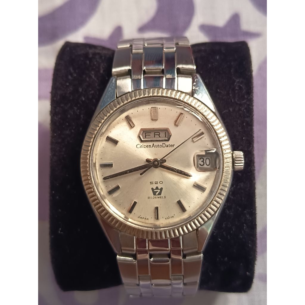Jam Tangan Vintage Th 1964 CITIZEN 7 AUTO DATER Mesin Automatic Japan kondisi masih bagus dan Normal