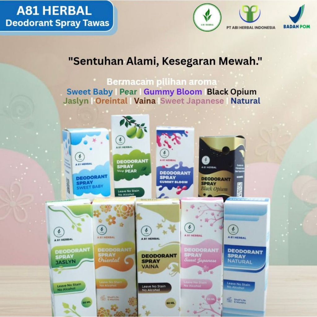ABI HERBAL Deodorant Spray Tawas Penghilang Bau Badan Natural Non Alkohol