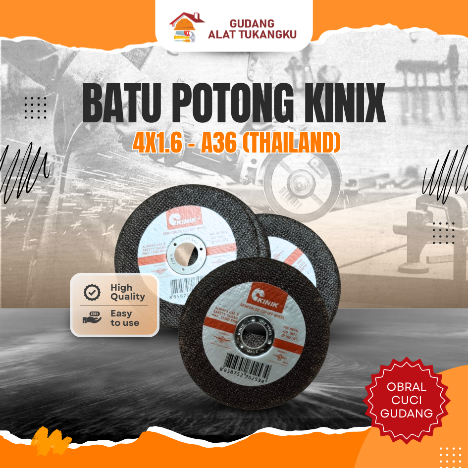 BATU GRINDA POTONG "KINIK" 4" X 1.6  THAILAND SATUAN / MATA GERINDA POTONG KINIK 4 INCH