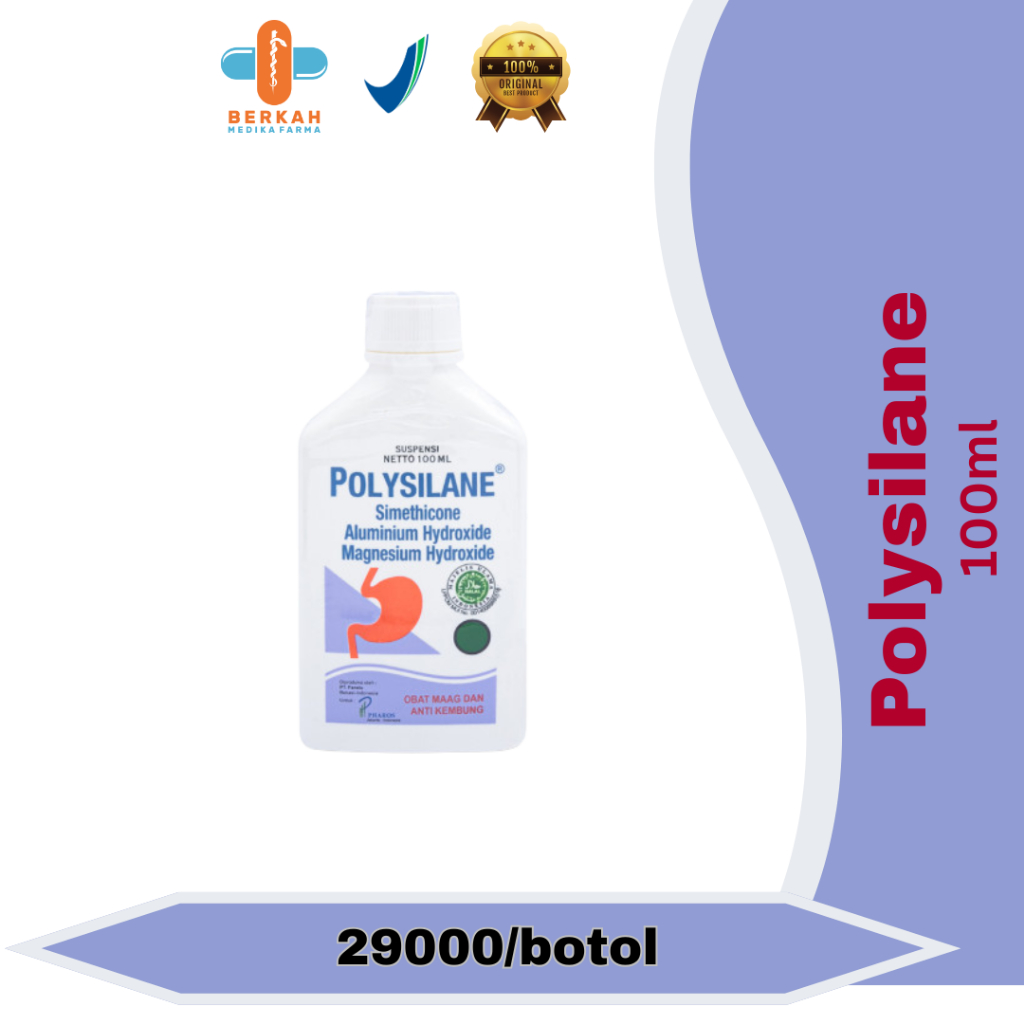 Polysilane Syrup - Mengurangi Gejala Asam Lambung, Gastritis, Tukak Lambung