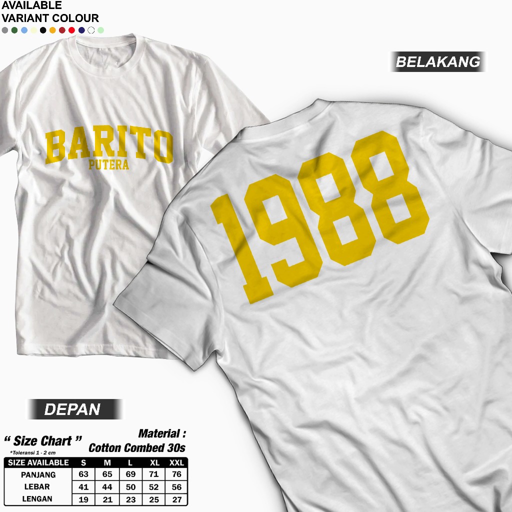 Kaos Barito Putera 1988 Laskar Antasari Supporter Barito Mania Tshirt starmils 10997B