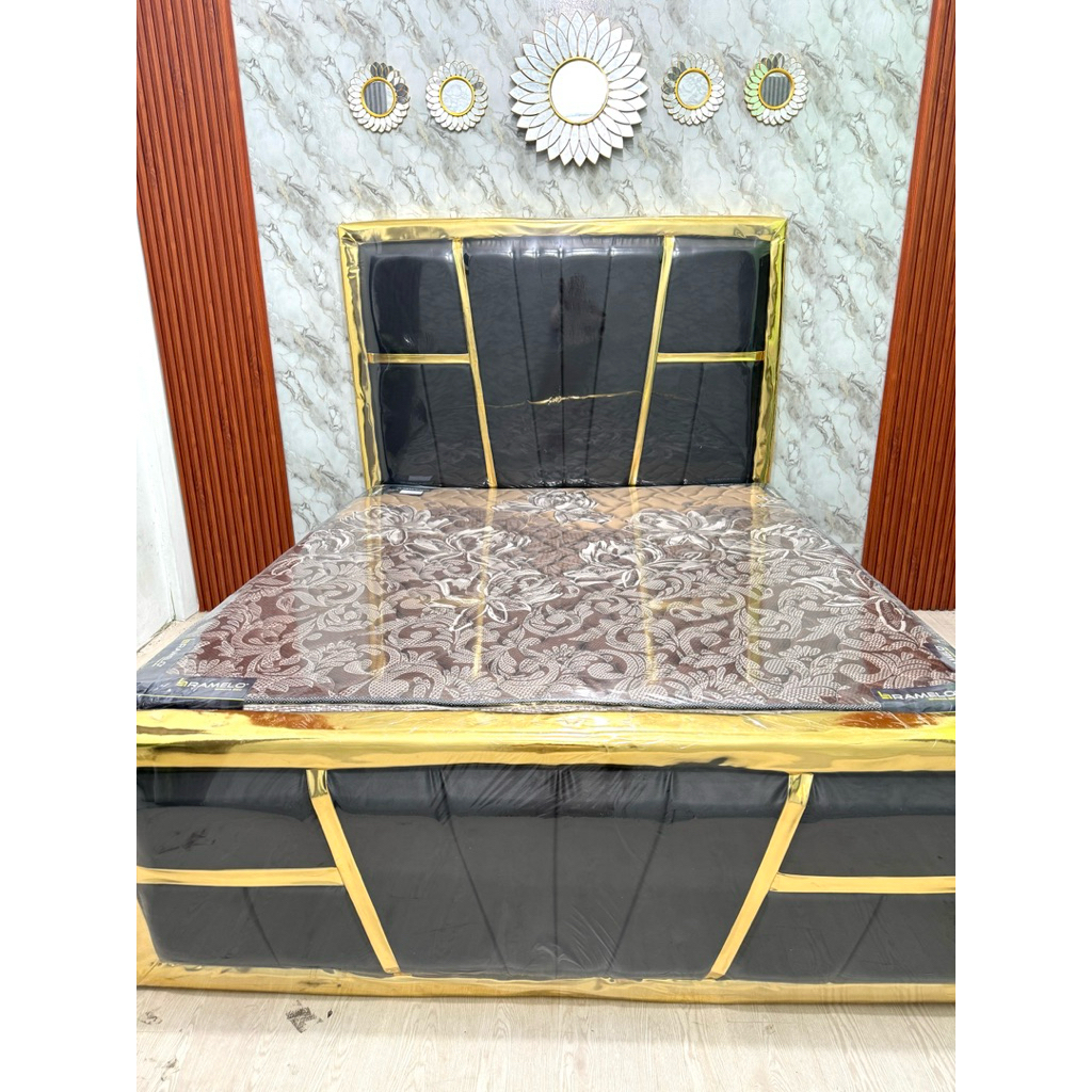 Set Springbed Ramelo Dipan jumbo Hitam 180 x 200