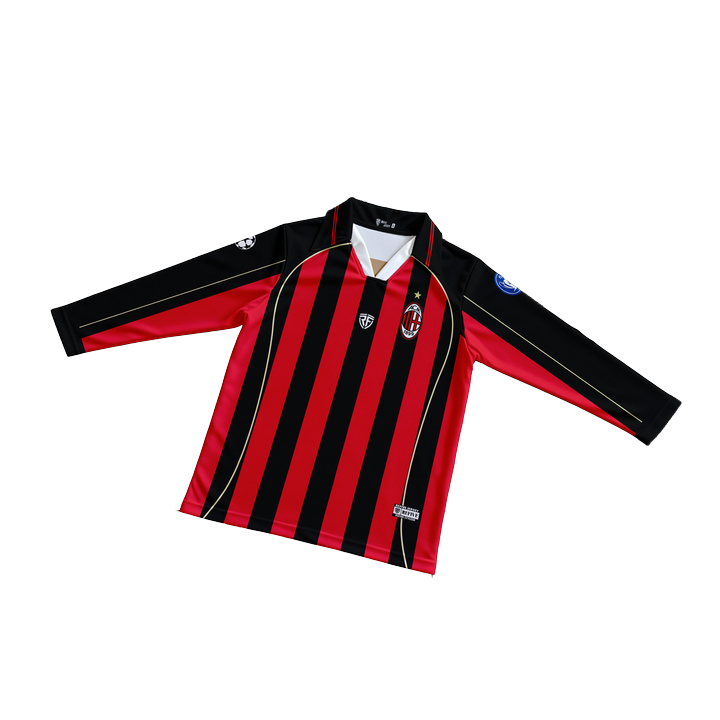 Refive- Jersey VINTAGE Long Sleeve Retro Jersey AC MILAN 5 Atasan Tangan Panjang Pria Dan Wanita Pre