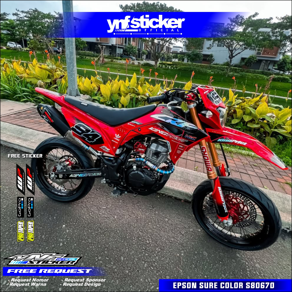 DECAL STICKER CRF 150L/KLX/DTRACKER/WR HITAM FULL BODY BEBAS CUSTOM