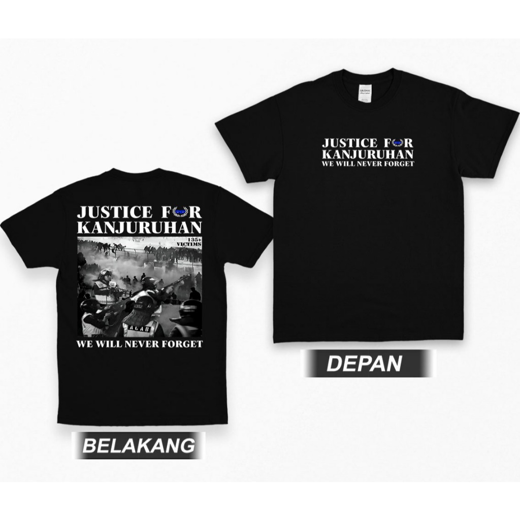 Tshirt JUSTICE FOR KANJURUHAN Kaos Tragedi Kanjuruhan