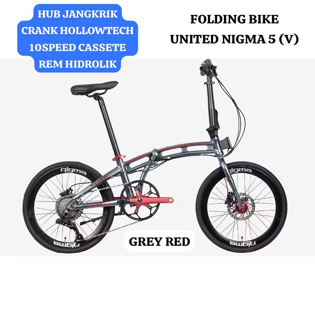 BATAM Sepeda Lipat 20 451 UNITED NIGMA 5 Rem Hidrolik 10 Speed JANGKRIK