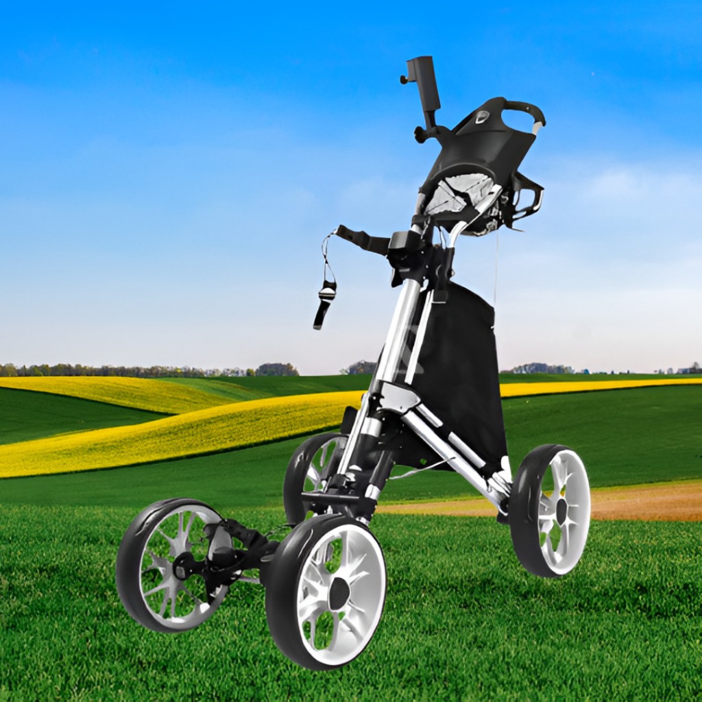 Troli Trolley Bag Golf Gaopin 4 Wheels Foldable With Umbrella Holder