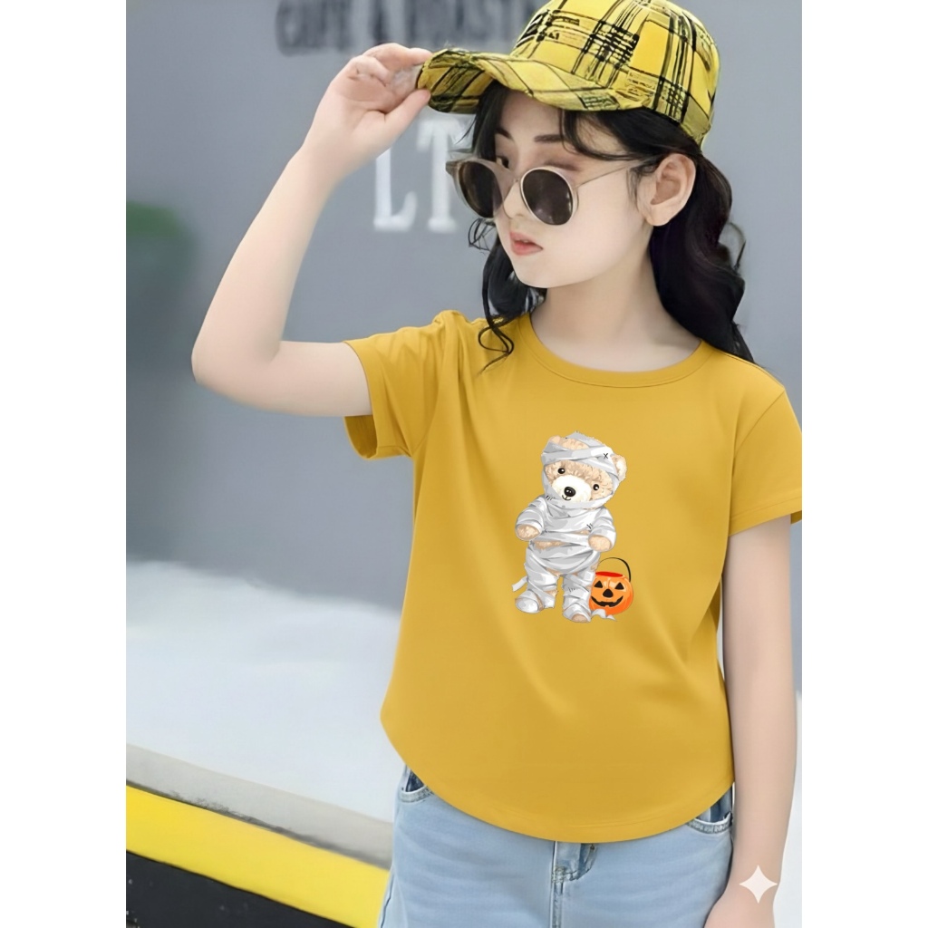KAOS BOCAH kaos oval oversize anak perempuan spandek oval halowin
