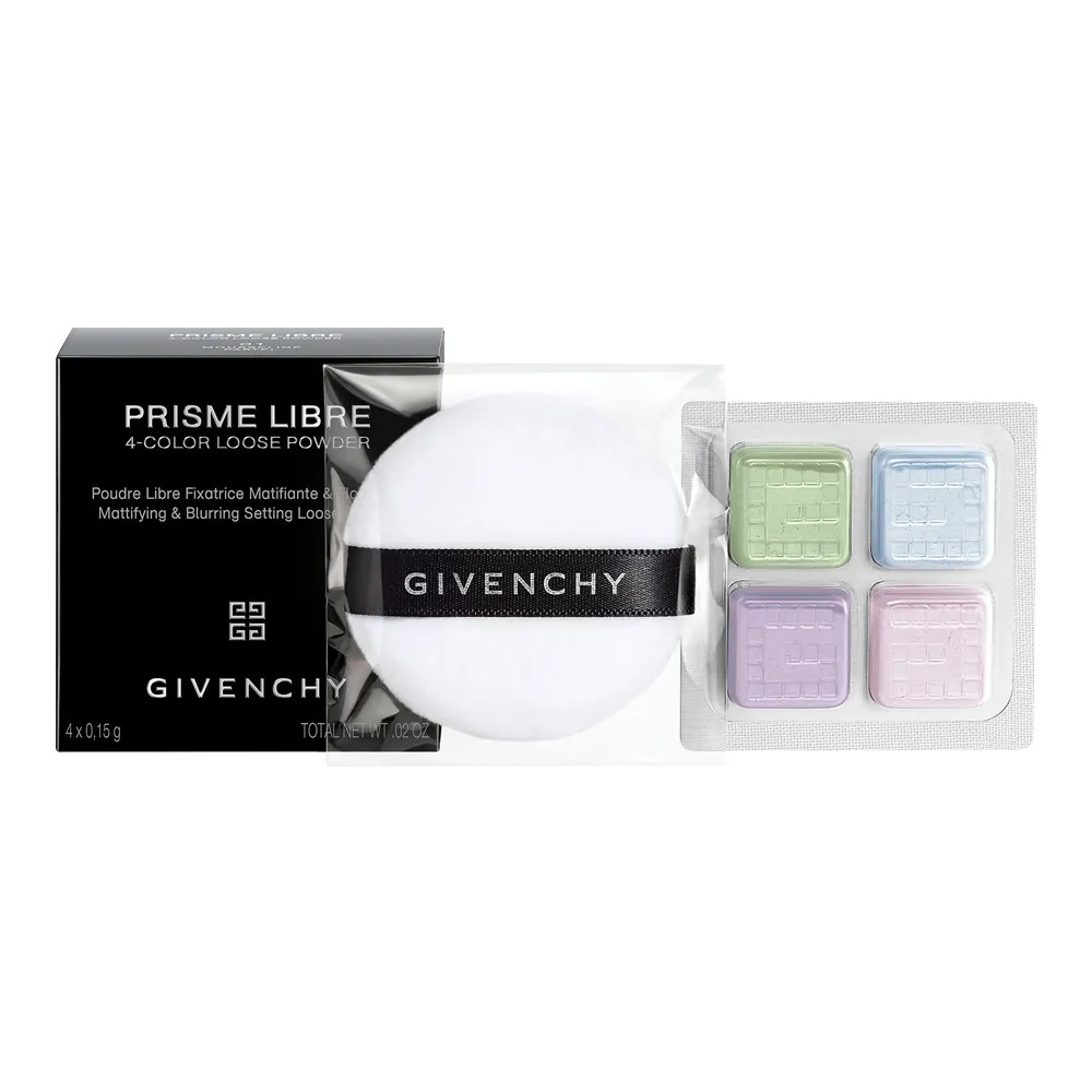 Givenchy Prisme Libre 4 Color Loose Powder 01 Mousseline Pastel Puff Sample 0.6g in box