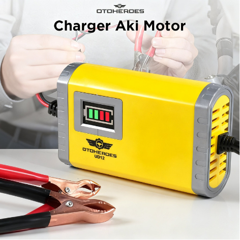 OTOHEROES Charger Aki Mobil Motor Intelligent Battery Charger 12V 6A - dengan Fitur Otomatis Cut Off
