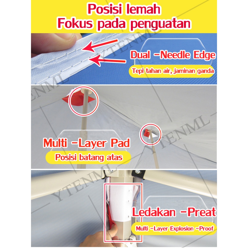 Ekstra Tebal 3200D Terpal Tenda Atap Tenda Lipat Atap Tenda Jualan Tenda Lipat Kain Tenda