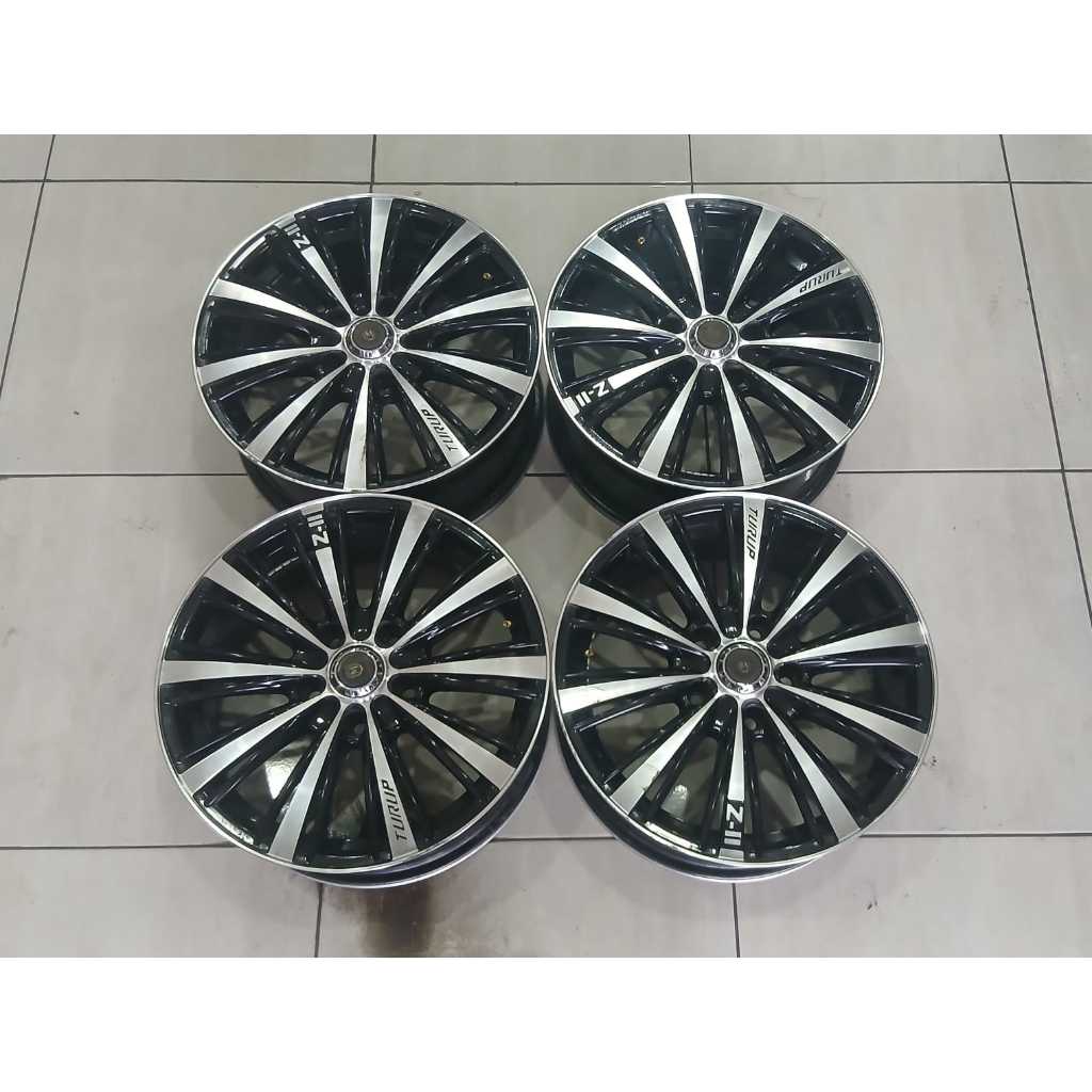 Velg Mobil Bekas Ring 16 HSR Pcd 5x114 Murah Pelek R16 Lebar 7 Black Polis, Grandmax L300 APV CARRY