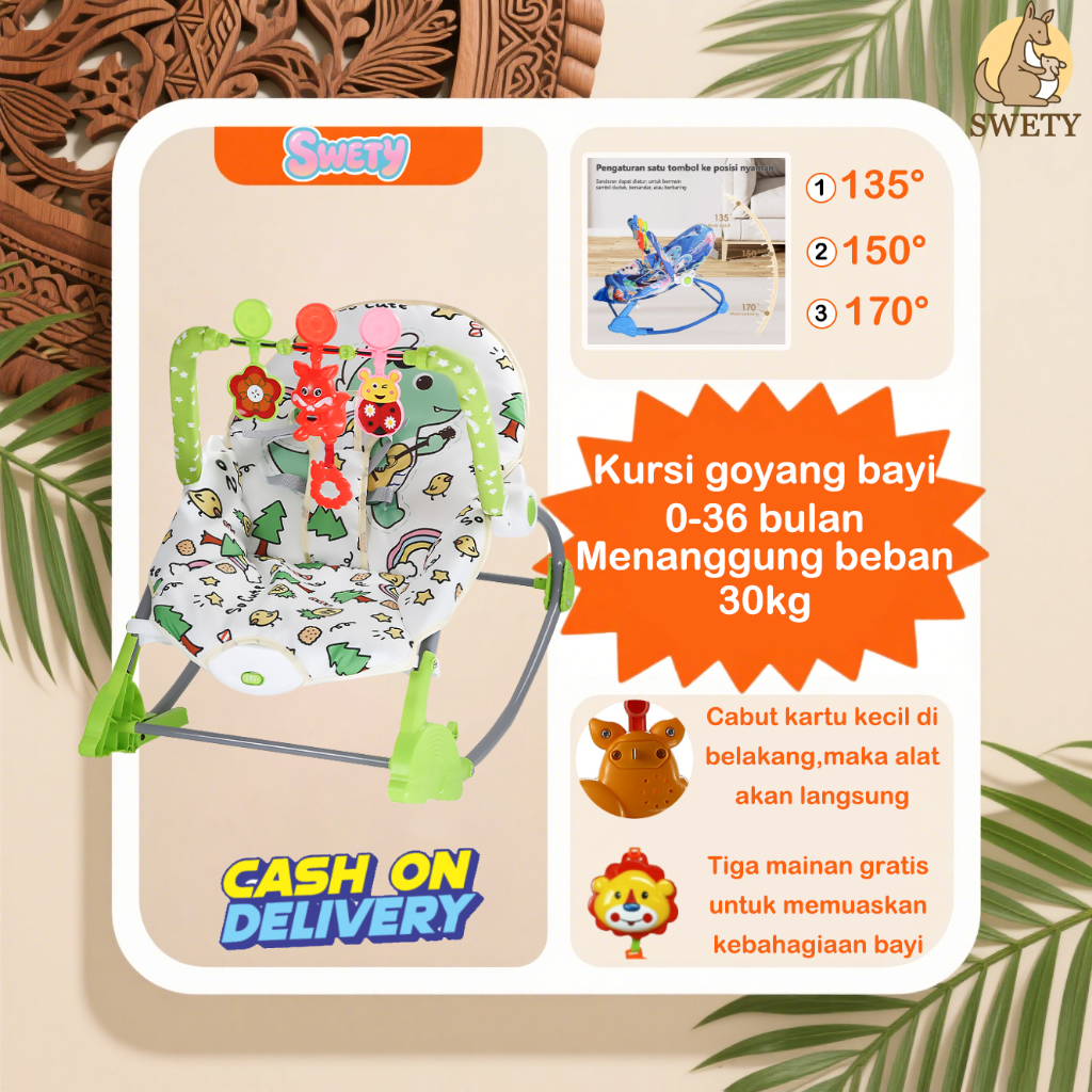Indonesia Murah-SWETY Bouncer baby10in1 Kursi Goyang Manual Bayi AyunanBayi Bouncer Bayi To Up 25 kg