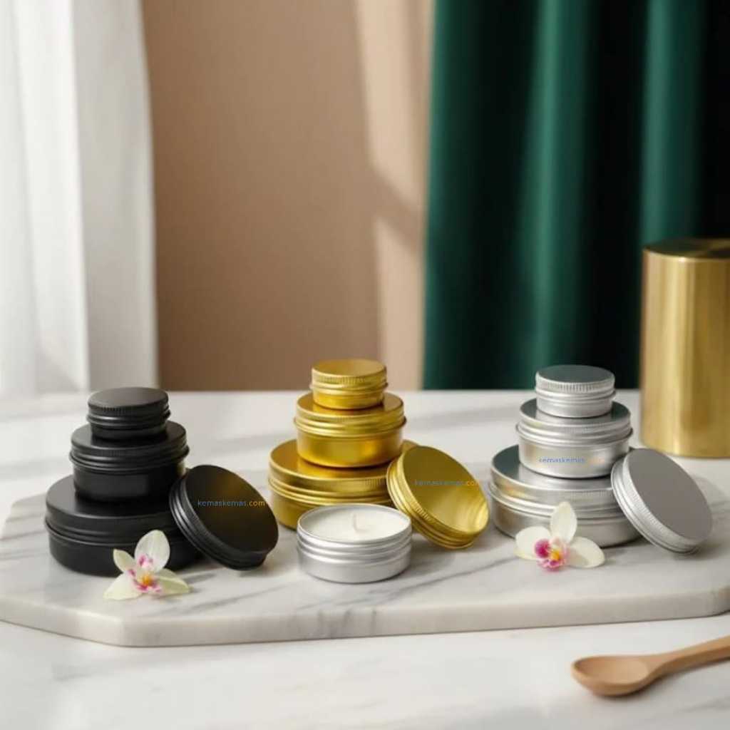 Pot Jar Pomade Aluminium / Jar Kaleng Aluminium Food Grade