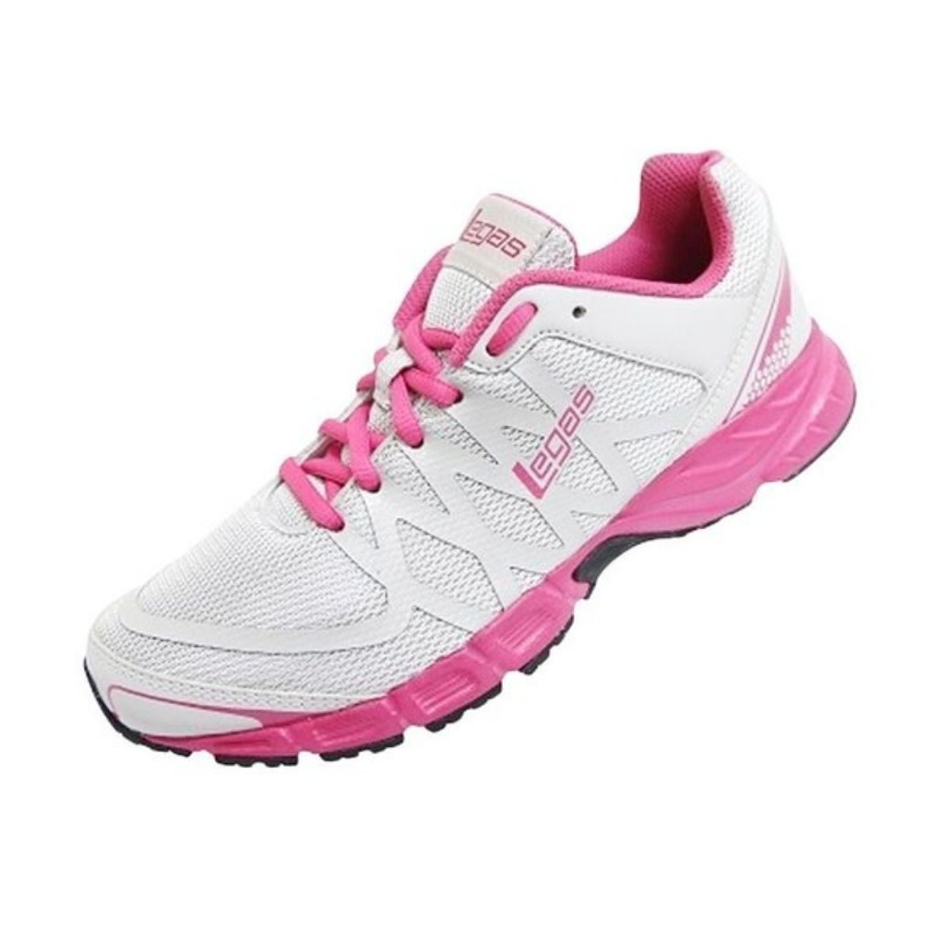 Sepatu League Legas Abu Pink Evo La W Running Shoes Cewe Olahraga Wanita Original