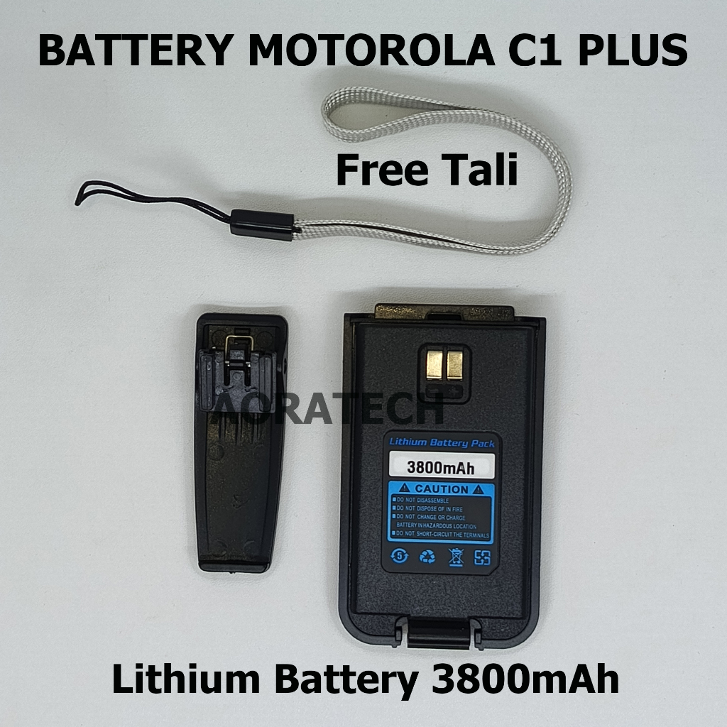 Batre + Clip HT MOTOROLA C1 PLUS  Baterai Walkie Talkie MOTOROLA C1PLUS  3800mAh Batre Cadangan Moto