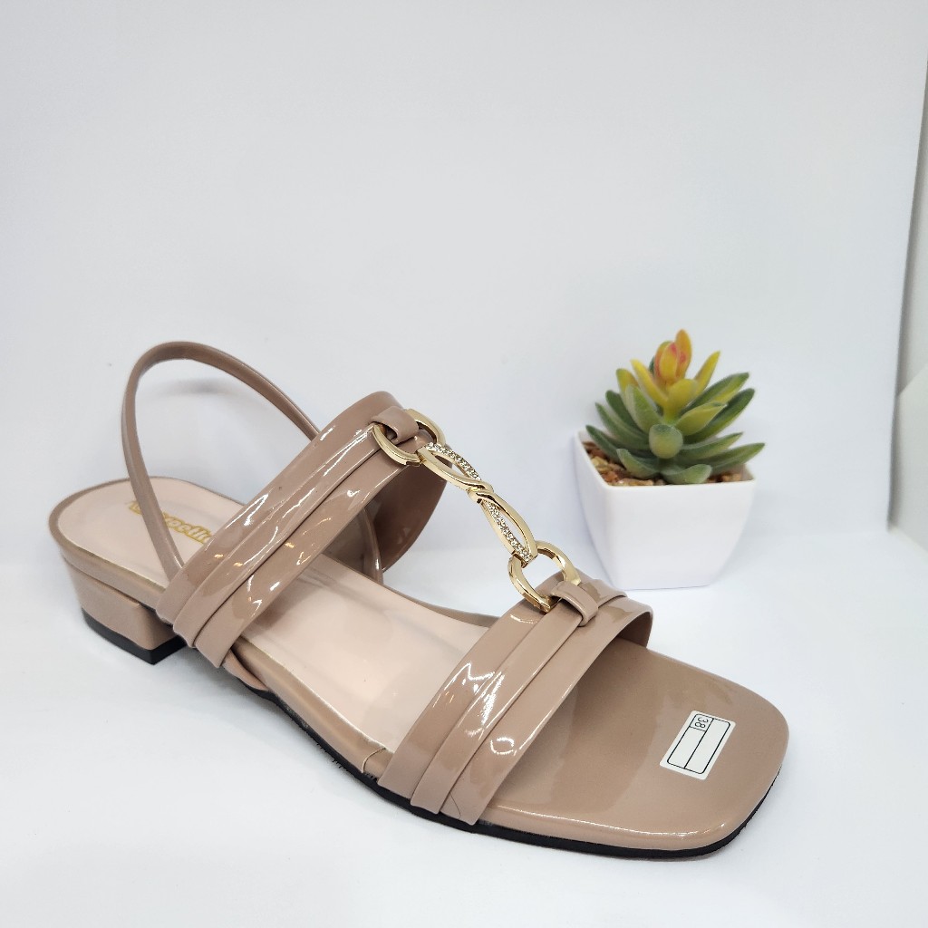 NewYordan Sandal Pesta Wanita Tali Belakang  – Kasoetkoe ADH 443 Moca | Chunky Heel | Elegant & Casu