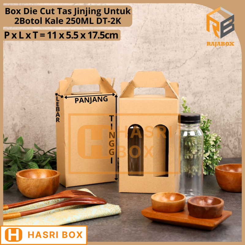 ( 10pcs ) Dus Botol 250ml Isi 2 Kotak Packaging Hampers Box Minuman Botol Kale