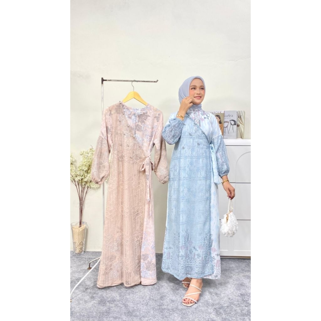 gamis rompi brukat premium simple elegan dan canti