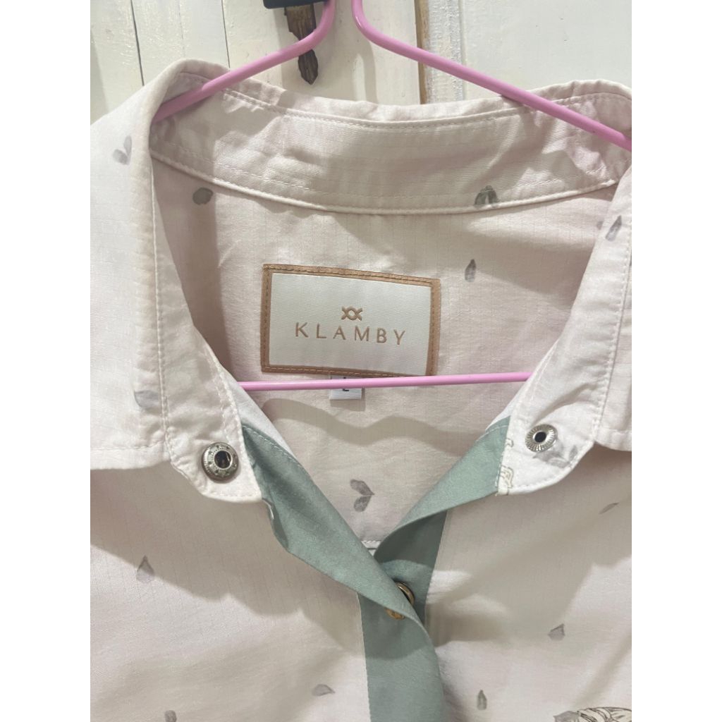 wearing klamby magnolia shirt