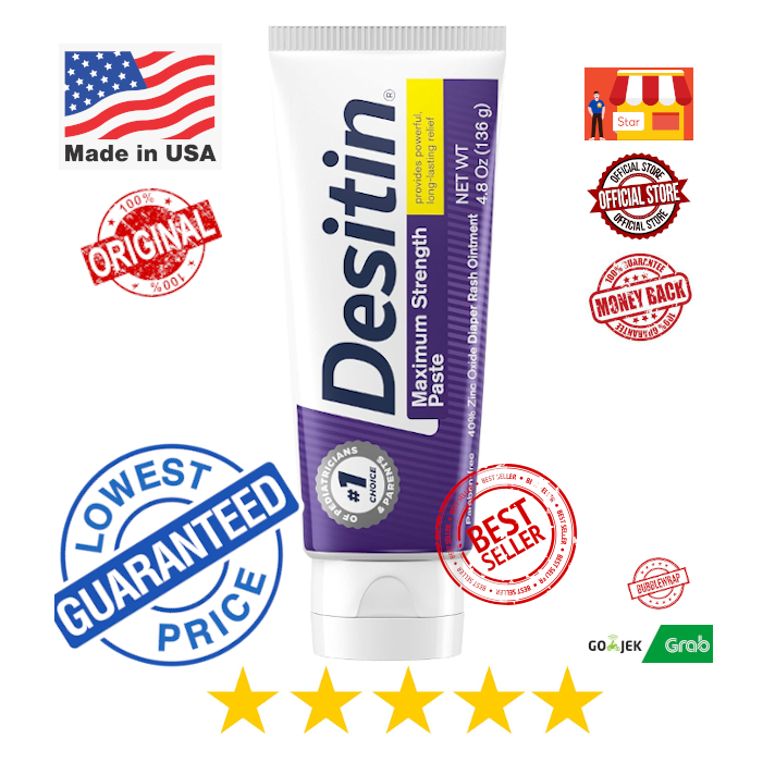 Desitin USA | Maximum Strength Baby Diaper Rash Cream | 40% Zinc Oxide | Hypoallergenic | No Added P