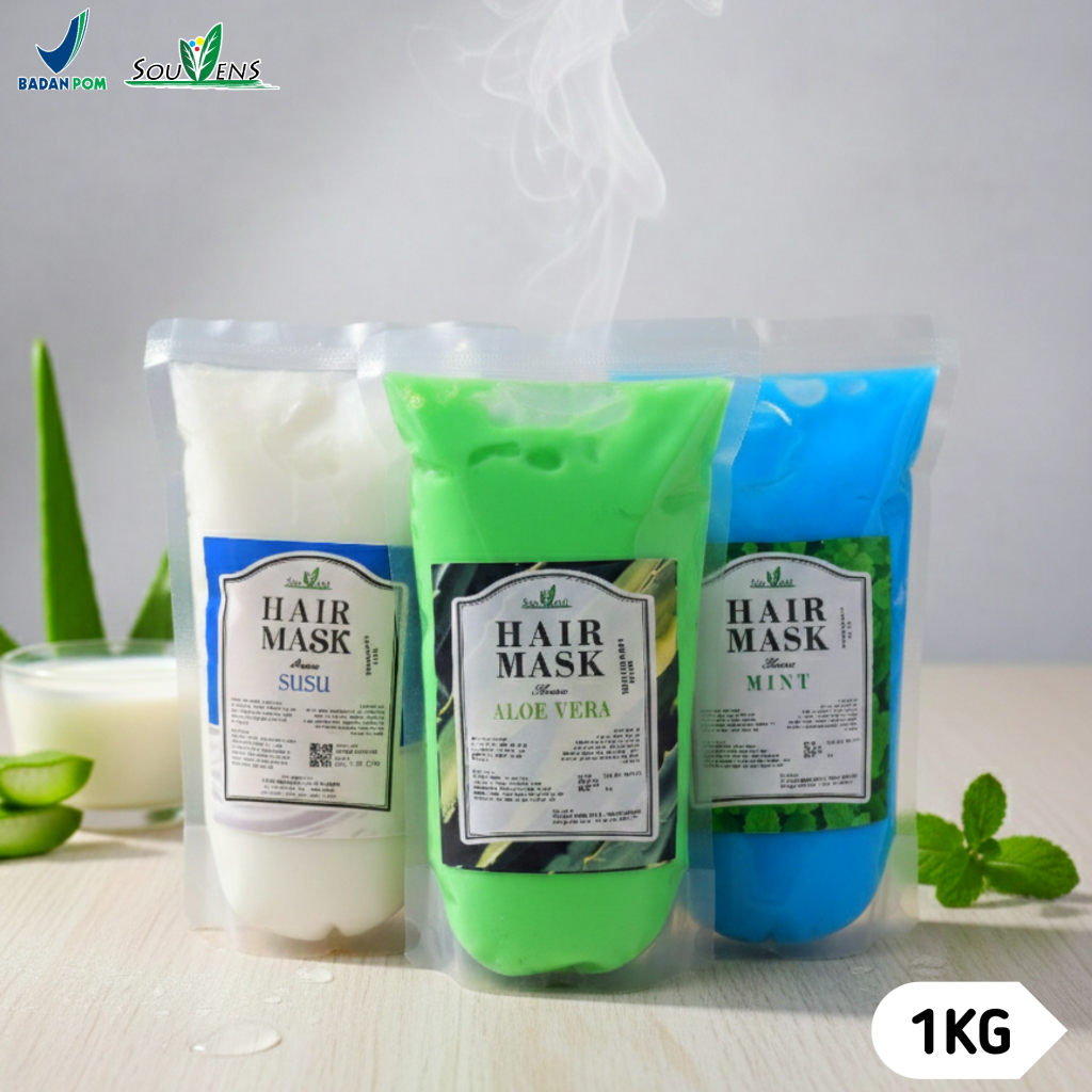 SOUVENS Hairmask 1kg Masker Rambut Kiloan Grosir 1 kg Salon SPA BPOM