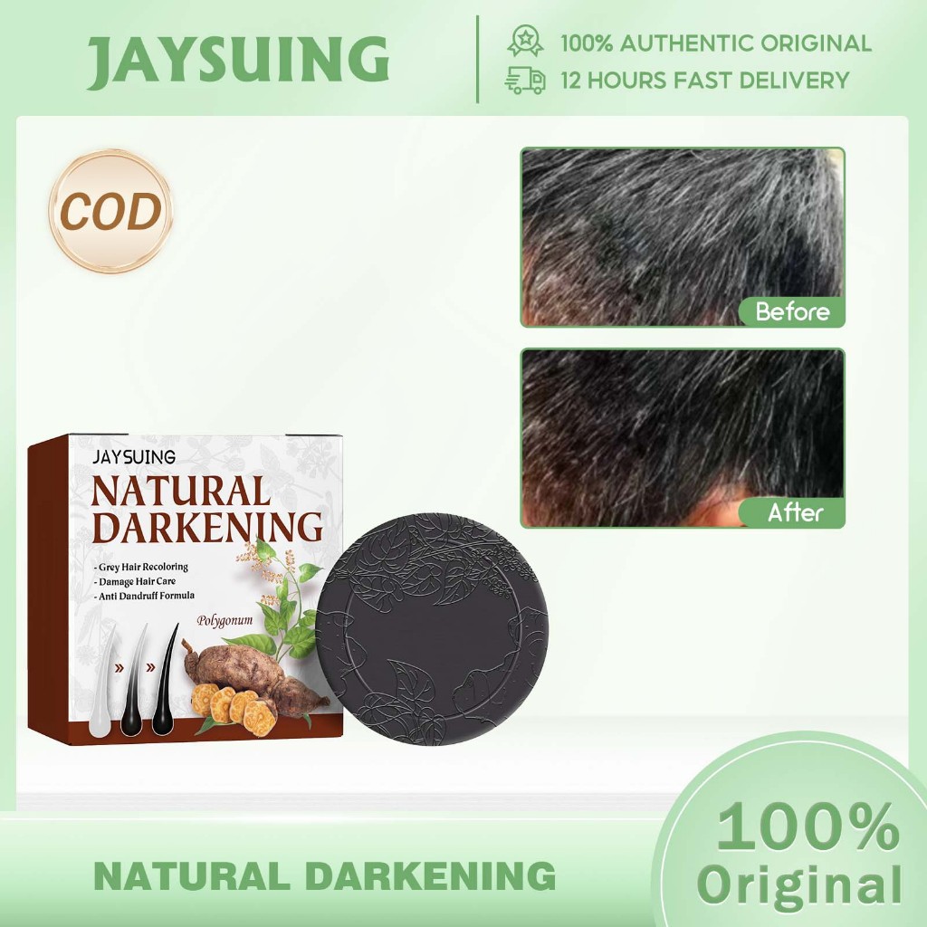 Jaysuing  Polygonum Darkening Hair Soap 100g Melembapkan Rambut Pertumbuhan Rambut  Hair Black