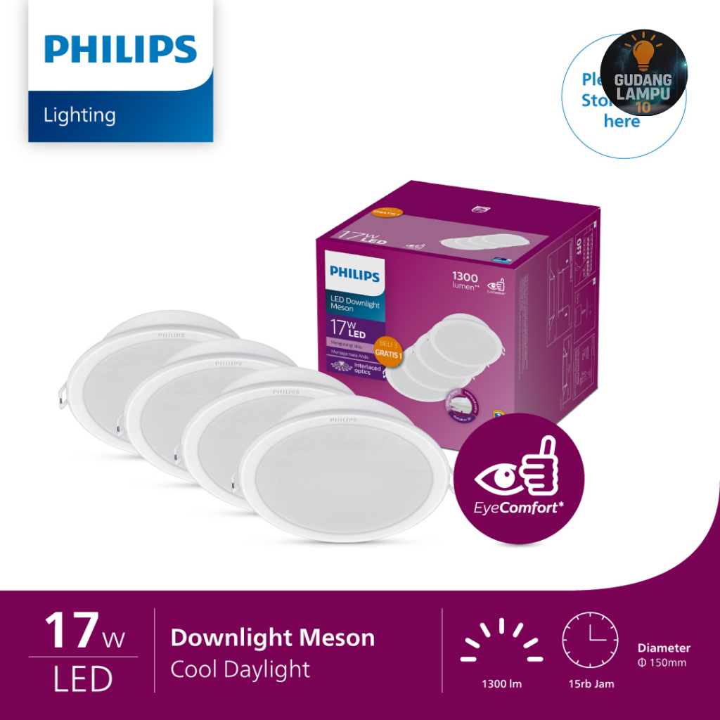 Downlight LED PHILIPS Multipack Meson 17 Watt Paket 3+1