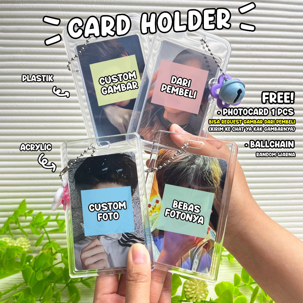 Photocard Holder Cahol Transparan Plastik Akrilik FREE Custom Gambar dari Pembeli Kpop Handmade 2 Si