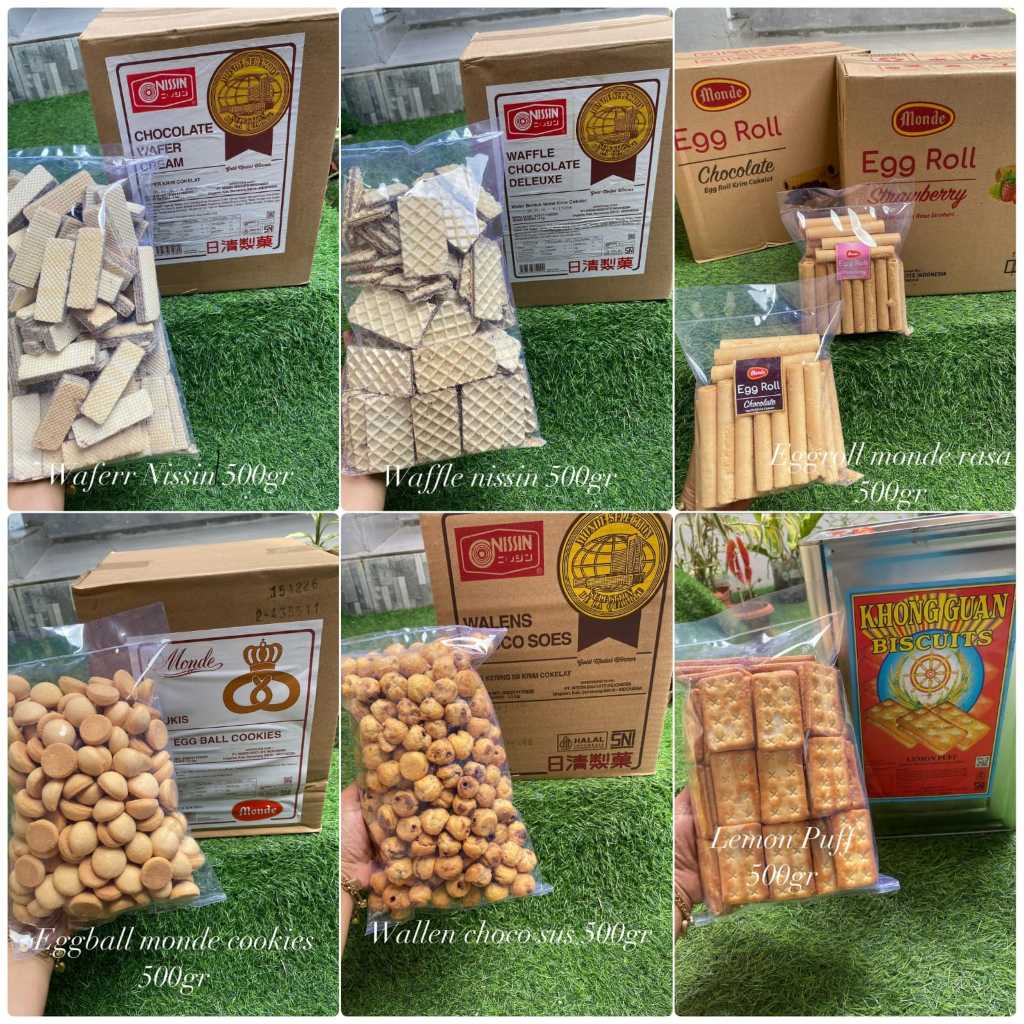 snack produk nissin kiloan/snack branded kiloan/snack lebaran wallen soes eggball