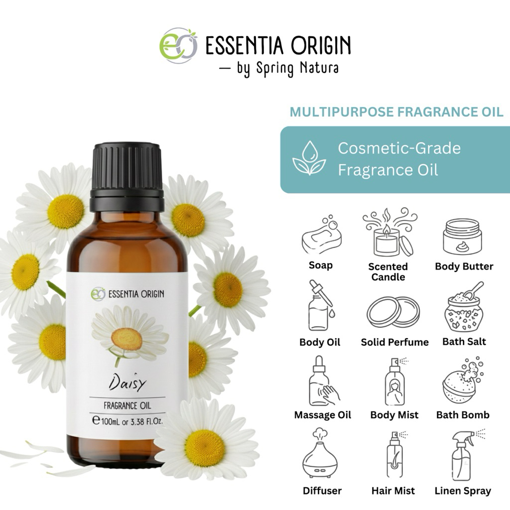 ESSENTIA ORIGIN - 100ml / 10ml Daisy Fragrance Oil | Fragrance Oil Cosmetic Grade | Fragrance Oil No